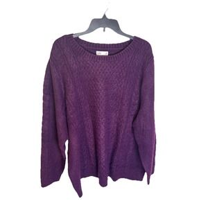Croft & Barrow Cable Knit Pullover Sweater - Purple, Size 3X NWT